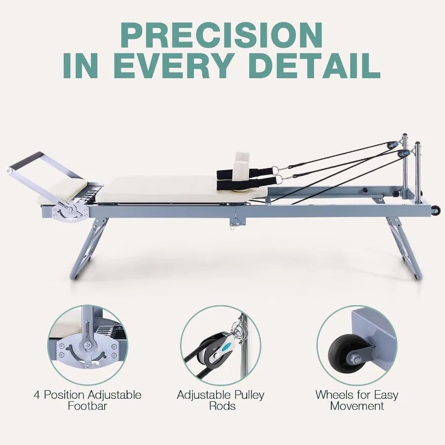 Champagne Precision Foldable Pilates Reformer