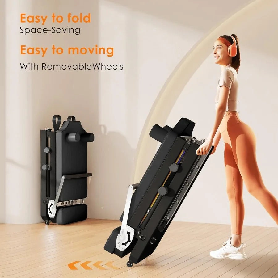 91.5" Foldable Pilates Reformer with Jumpboard