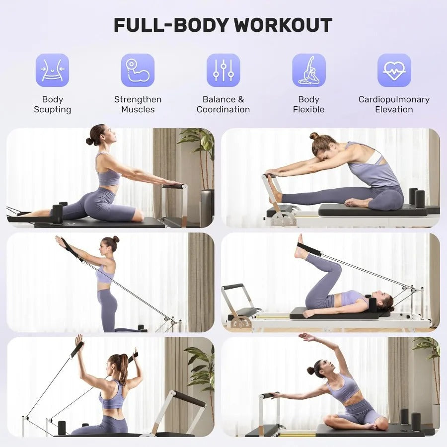 Foldable Pilates Reformer Machine