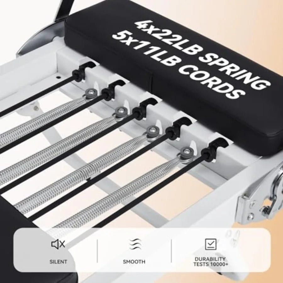 Black Studio Foldable Reformer - 400 lbs capacity