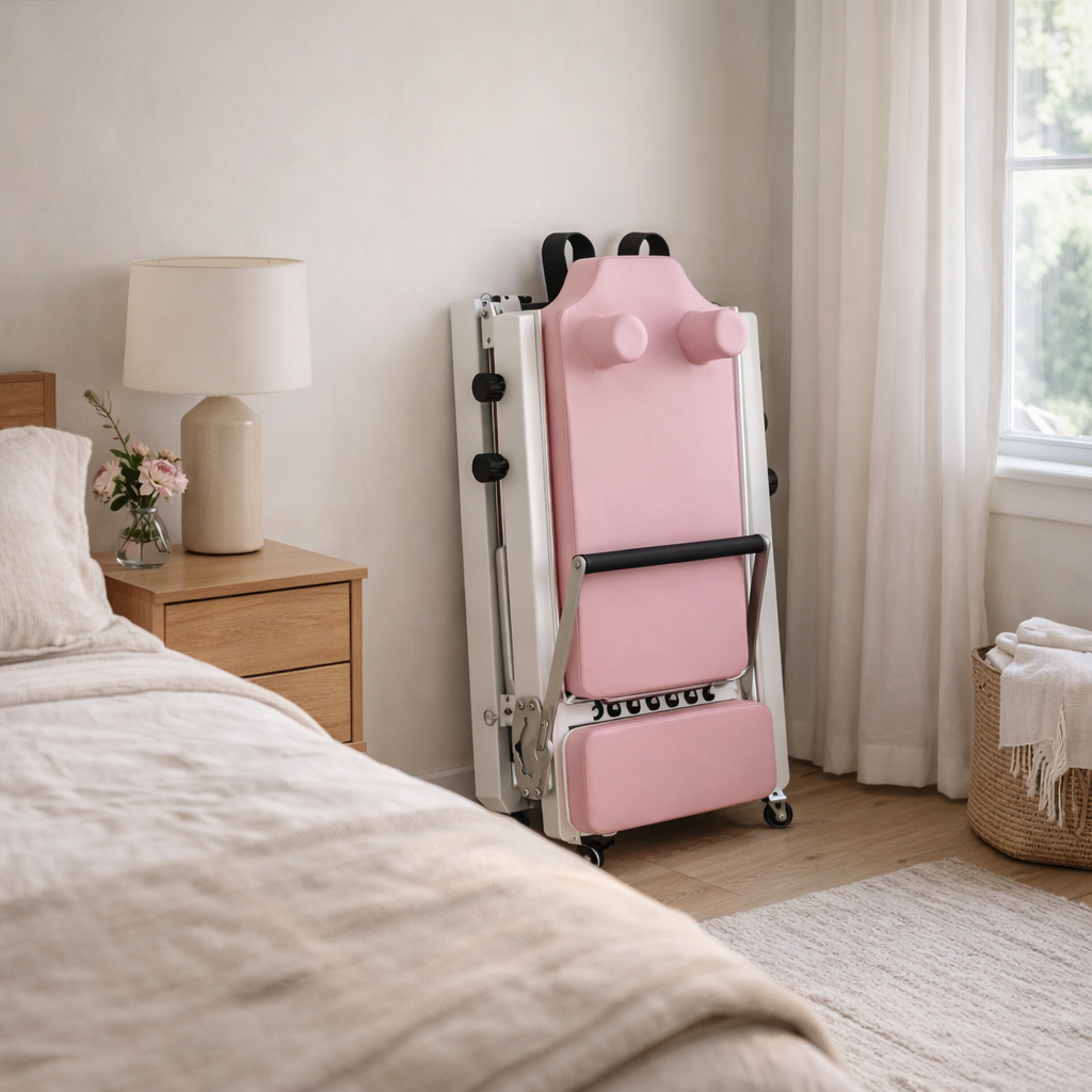 Pink Signature Foldable Pilates Reformer — 300 LBS