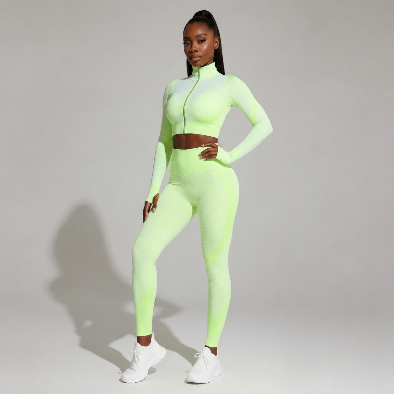 Women’s Seamless Long-Sleeve Pilates Set