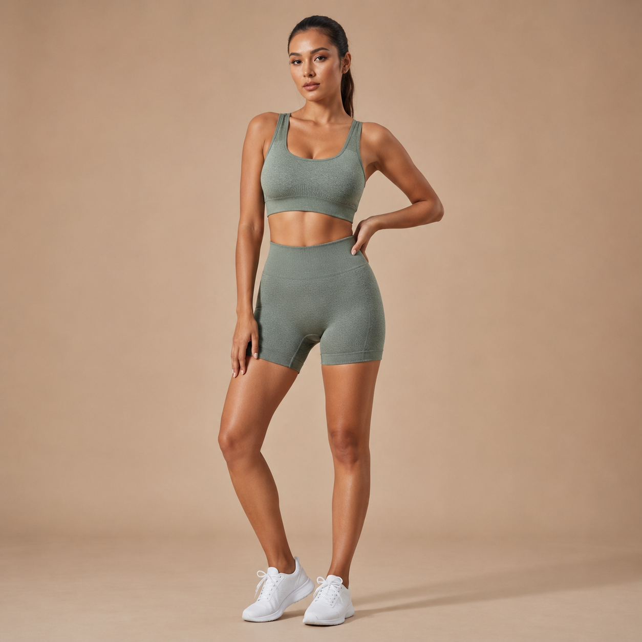 2-Piece Women’s Seamless Pilates Short Set