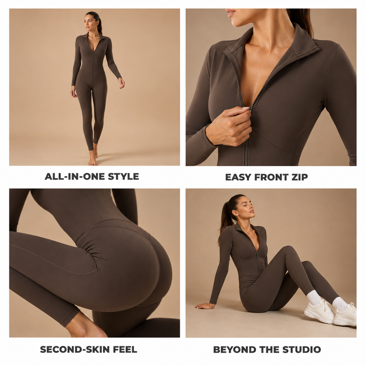 Women’s Thermal Long-Sleeve Fitness Jumpsuit