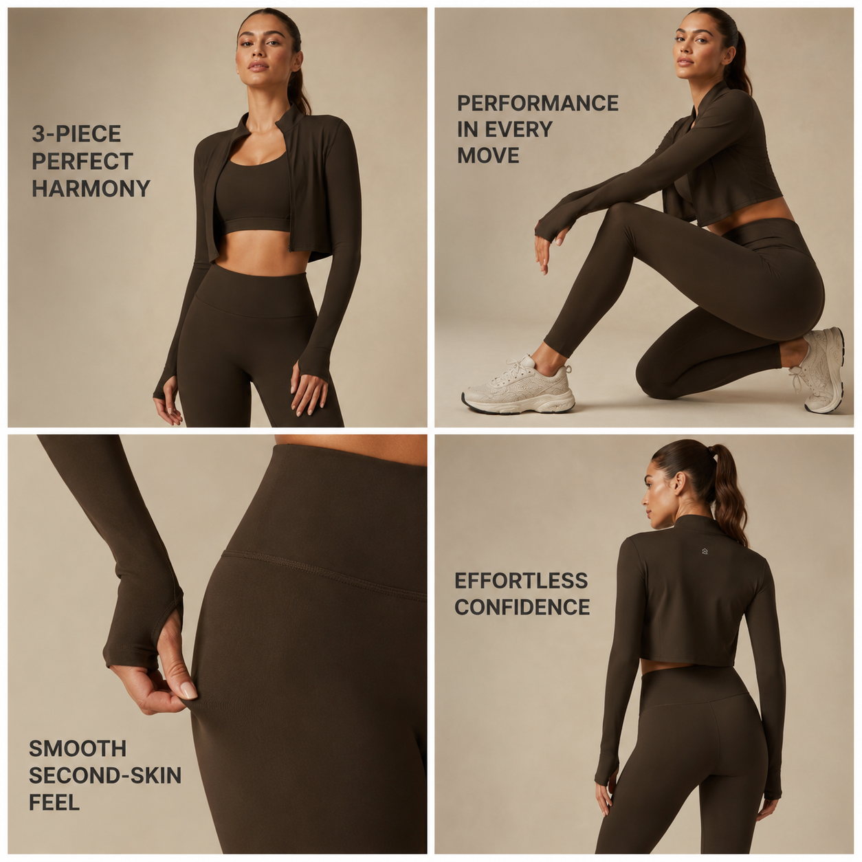 Women’s 3-Piece Zipper Pilates Set