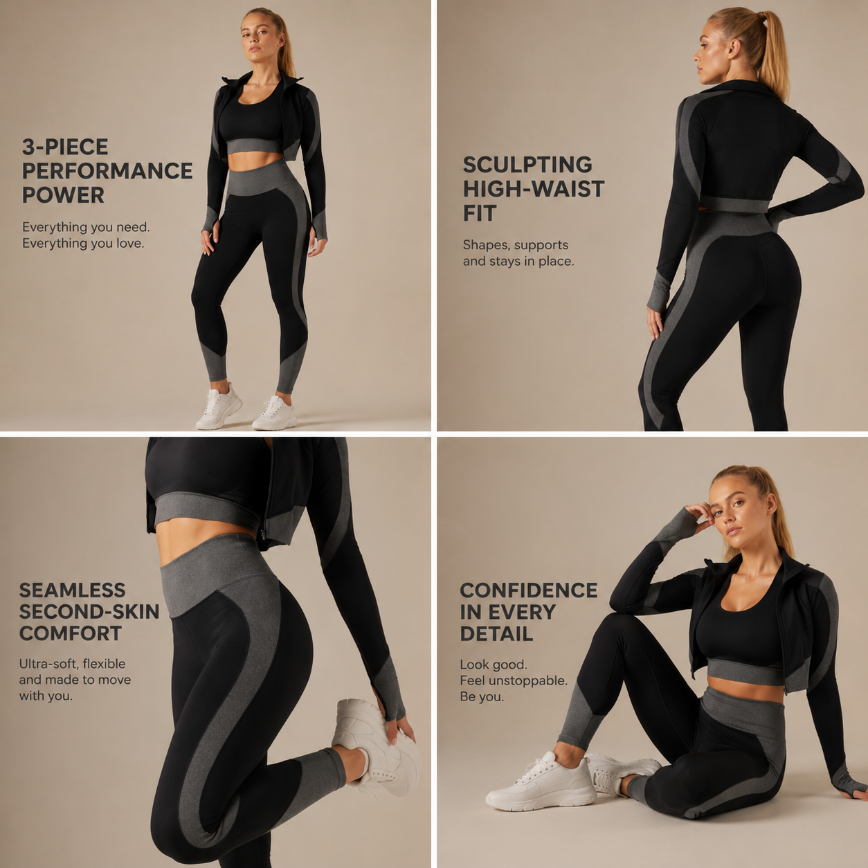 Women 3-Piece Seamless Pilates Set
