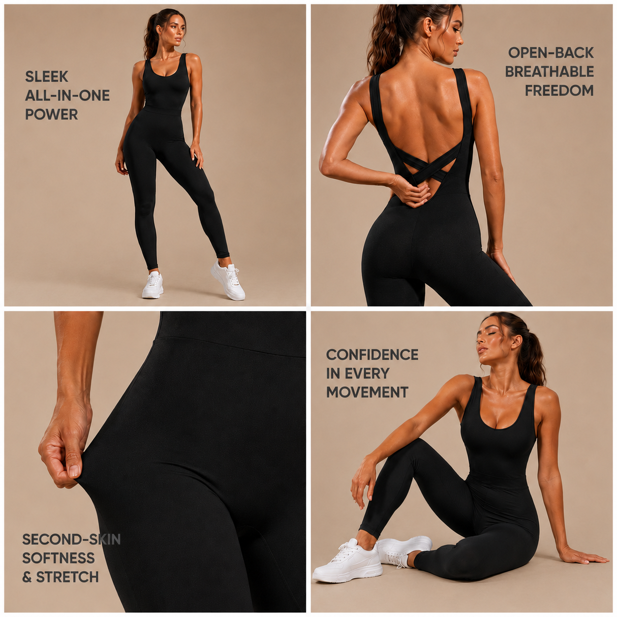 Women Seamless Open-Back Pilates Bodysuit
