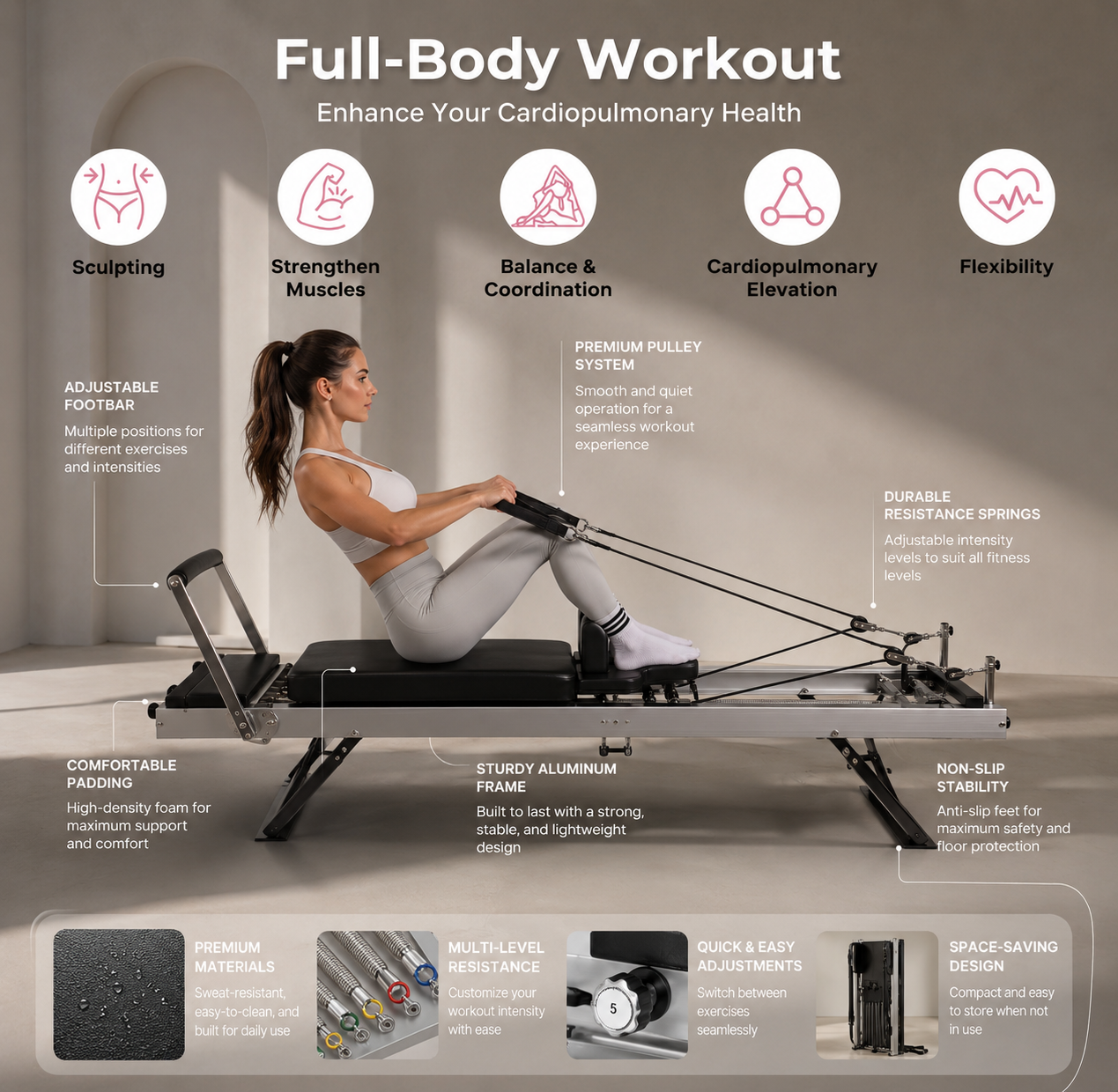 Onyx Power Foldable Reformer — 330 LBS