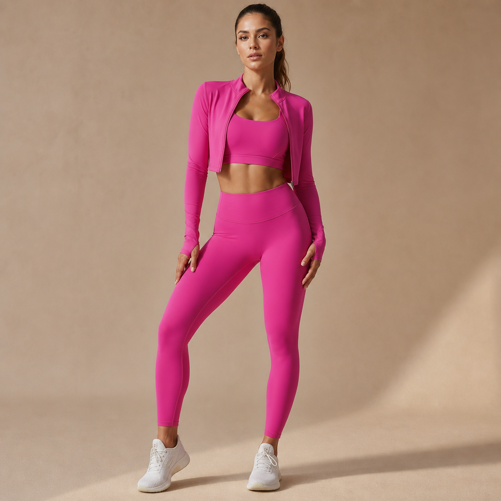 Women’s 3-Piece Zipper Pilates Set