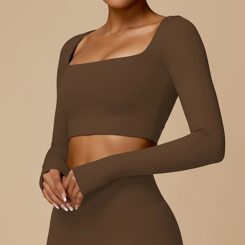 Women’s Quick-Dry Square Neck Pilates Crop Top