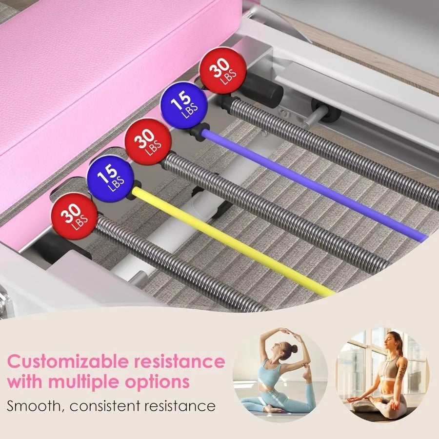 Pink Signature Foldable Pilates Reformer