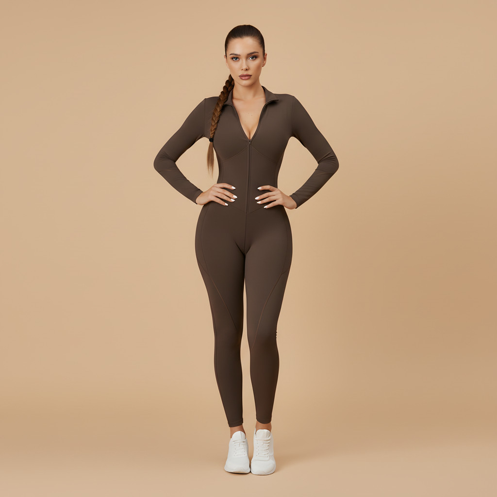 Women’s Thermal Long-Sleeve Fitness Jumpsuit