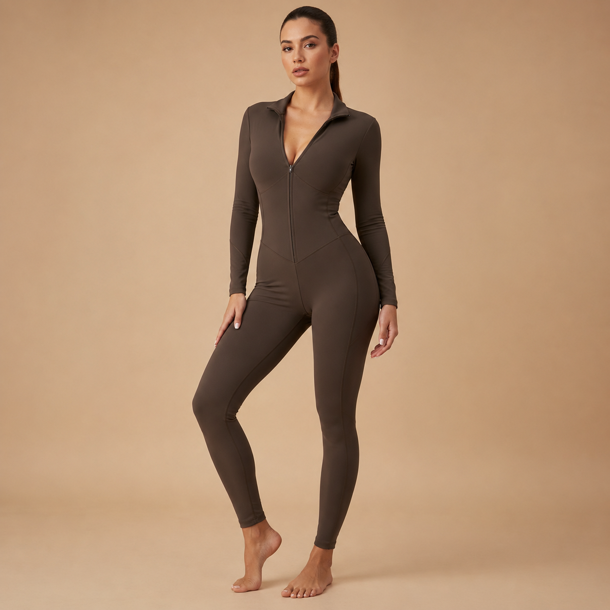 Women’s Thermal Long-Sleeve Fitness Jumpsuit