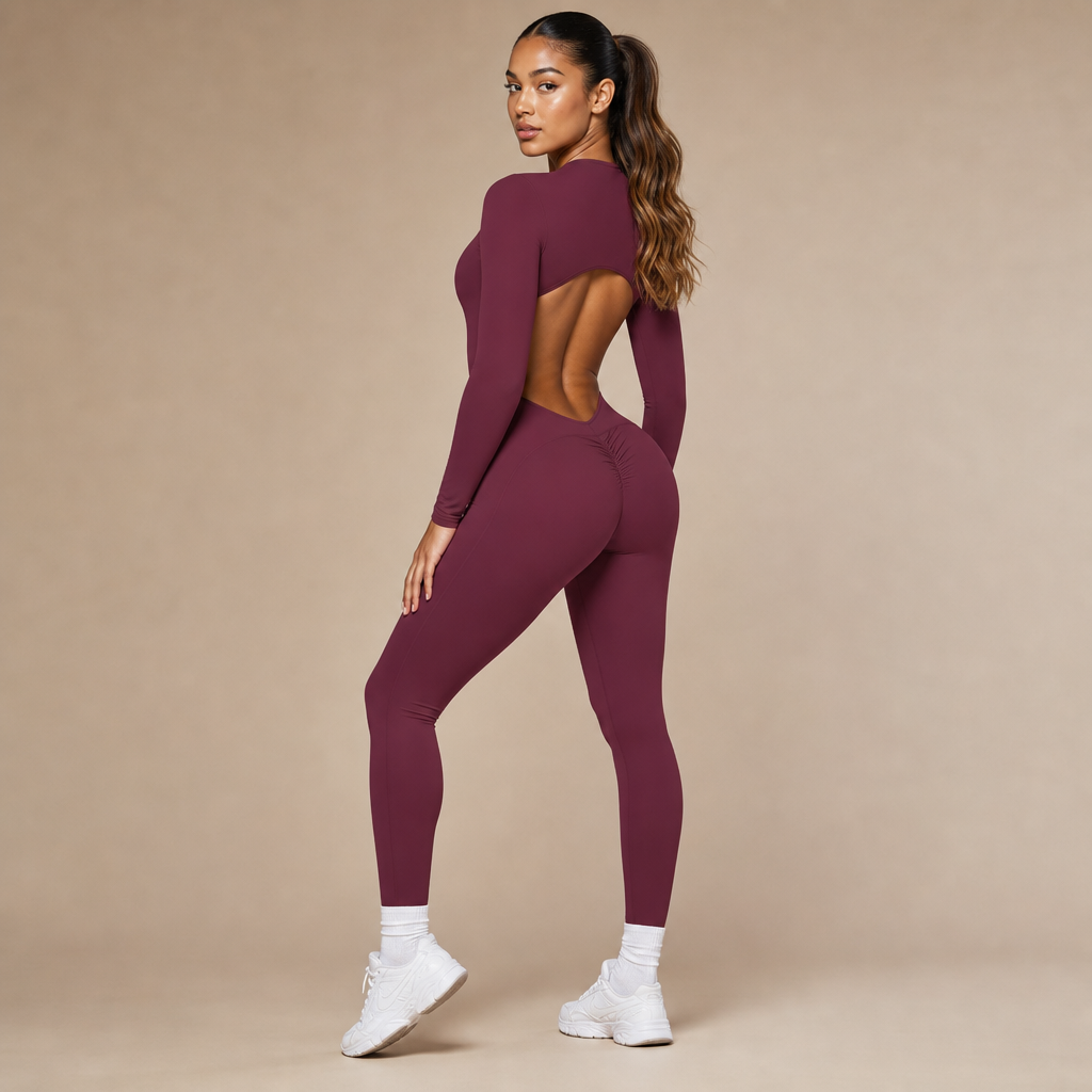 Women’s Seamless Zipper Pilates Jumpsuit