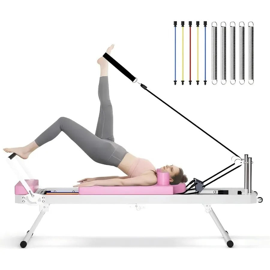 Pink Signature Foldable Pilates Reformer