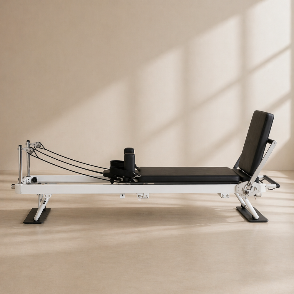 The Monochrome Elite — 91” Foldable Pilates Reformer with Jumpboard