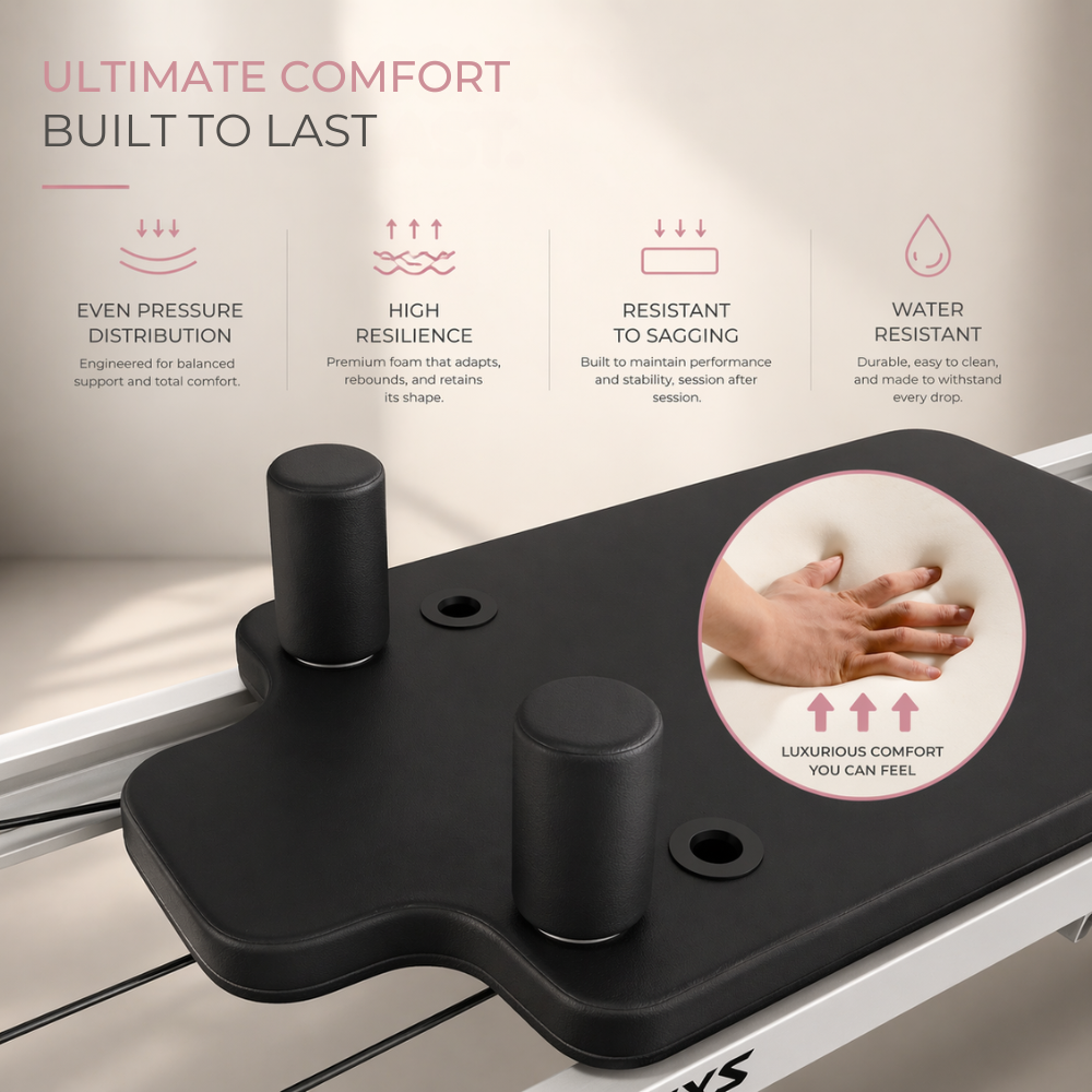 Foldable Pilates Reformer — Black & White Edition