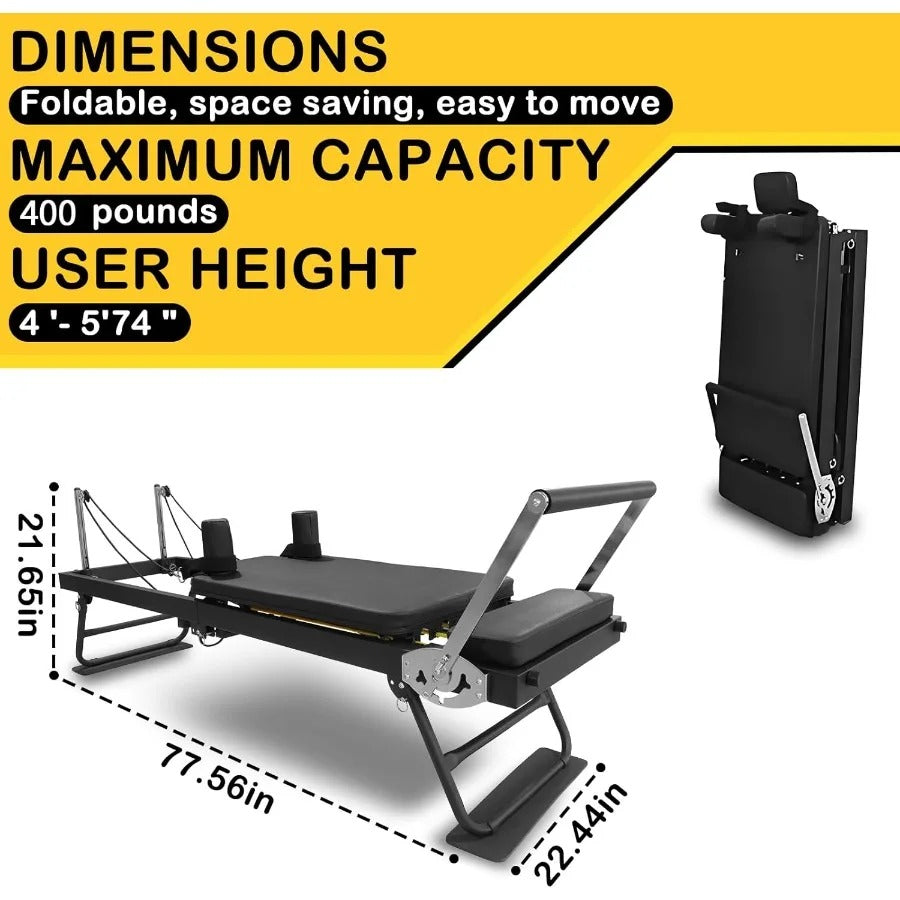 Heavy-Duty Foldable Pilates Reformer