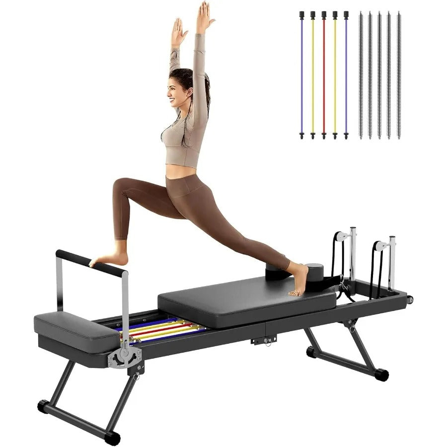 91.5" Foldable Pilates Reformer with Jumpboard