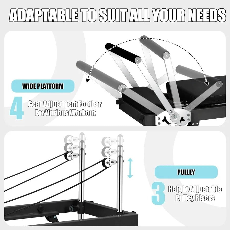 78" Foldable Pilates Reformer Machine