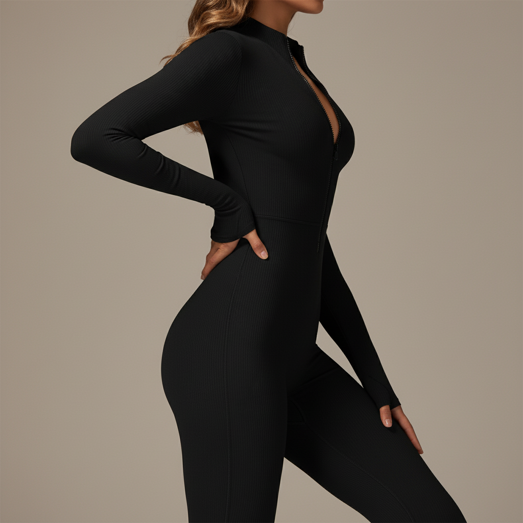 Women’s Thermal Long-Sleeve Fitness Jumpsuit