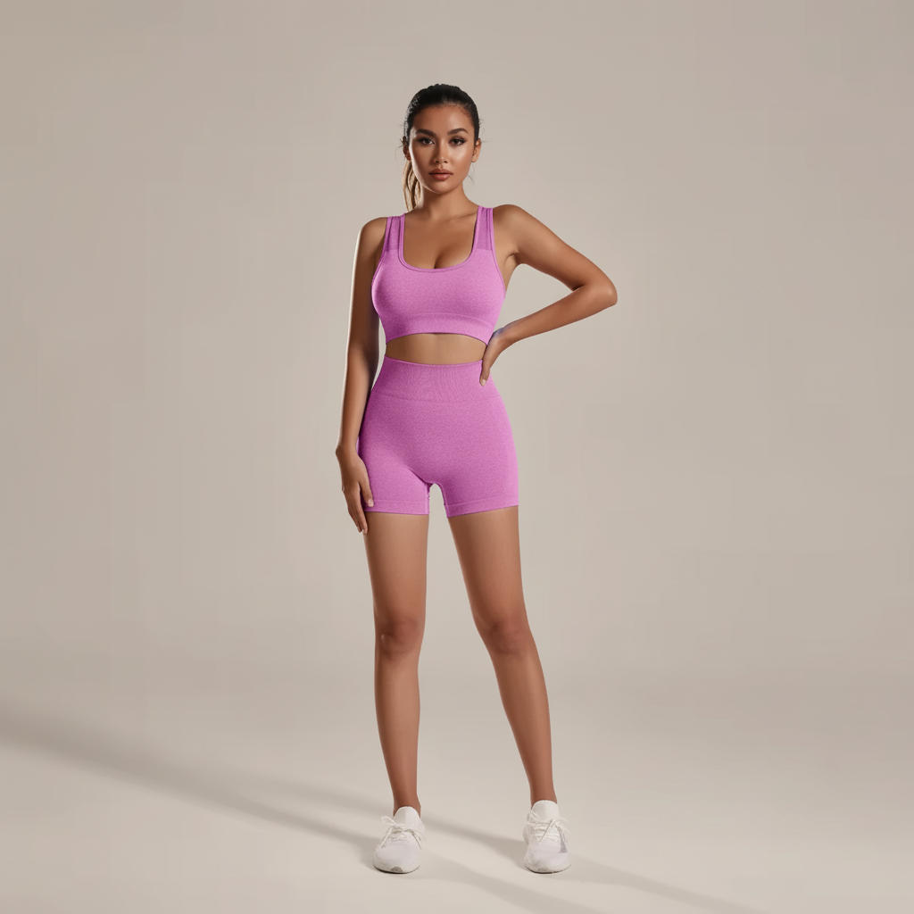 2-Piece Women’s Seamless Pilates Short Set