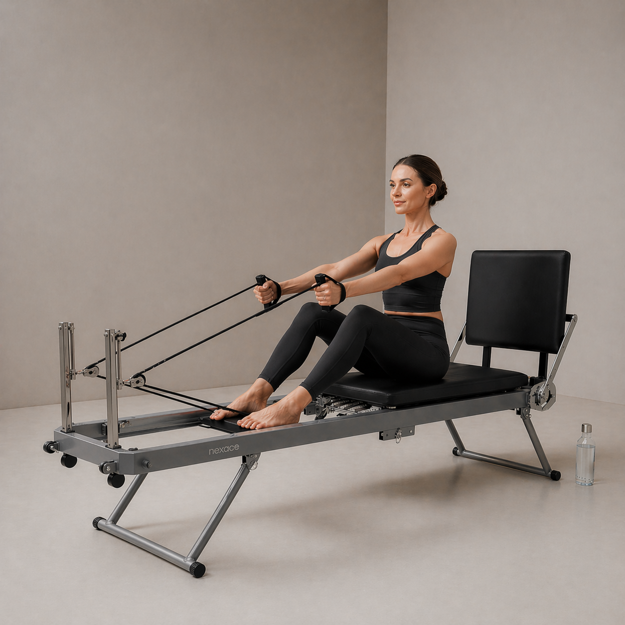 Foldable Pilates Reformer with Removable Backrest — 250 LBS