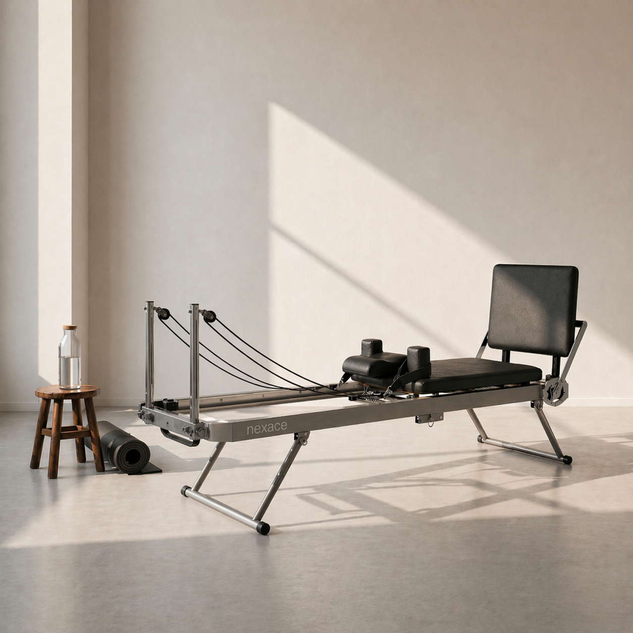 Foldable Pilates Reformer with Removable Backrest — 250 LBS