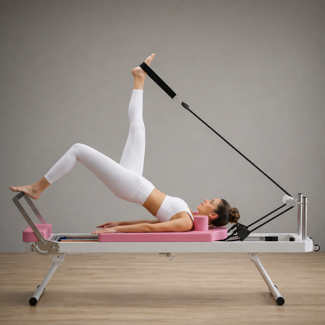 Pink Signature Foldable Pilates Reformer — 300 LBS