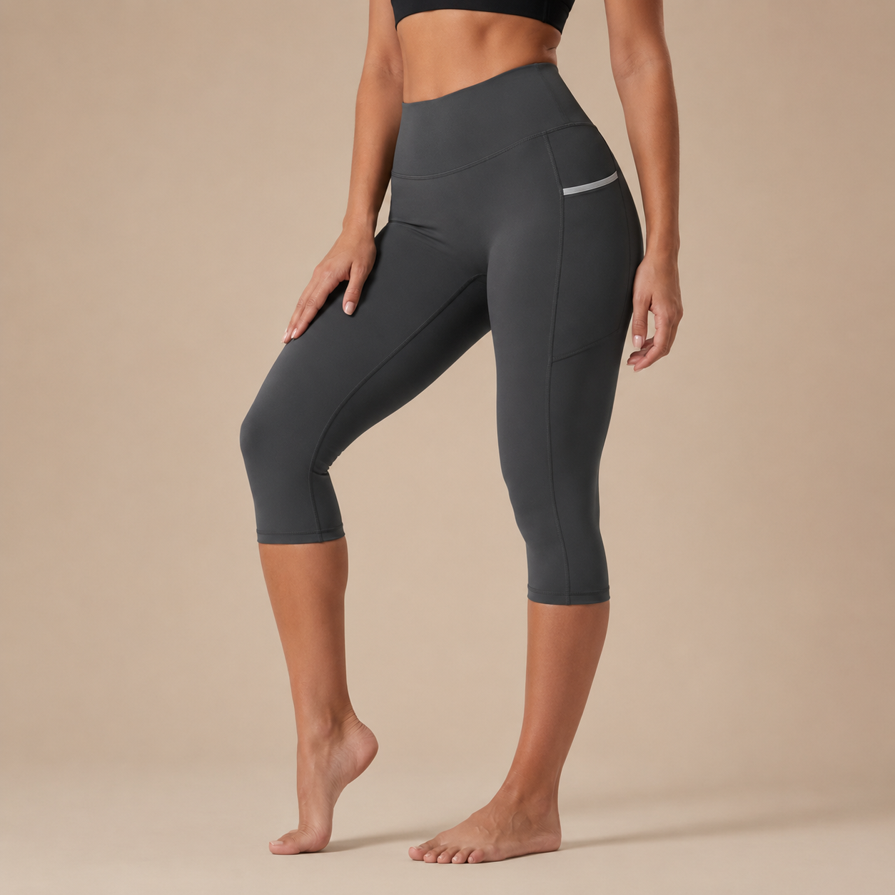 Women’s High-Waist Capri Pocket Pilates Leggings