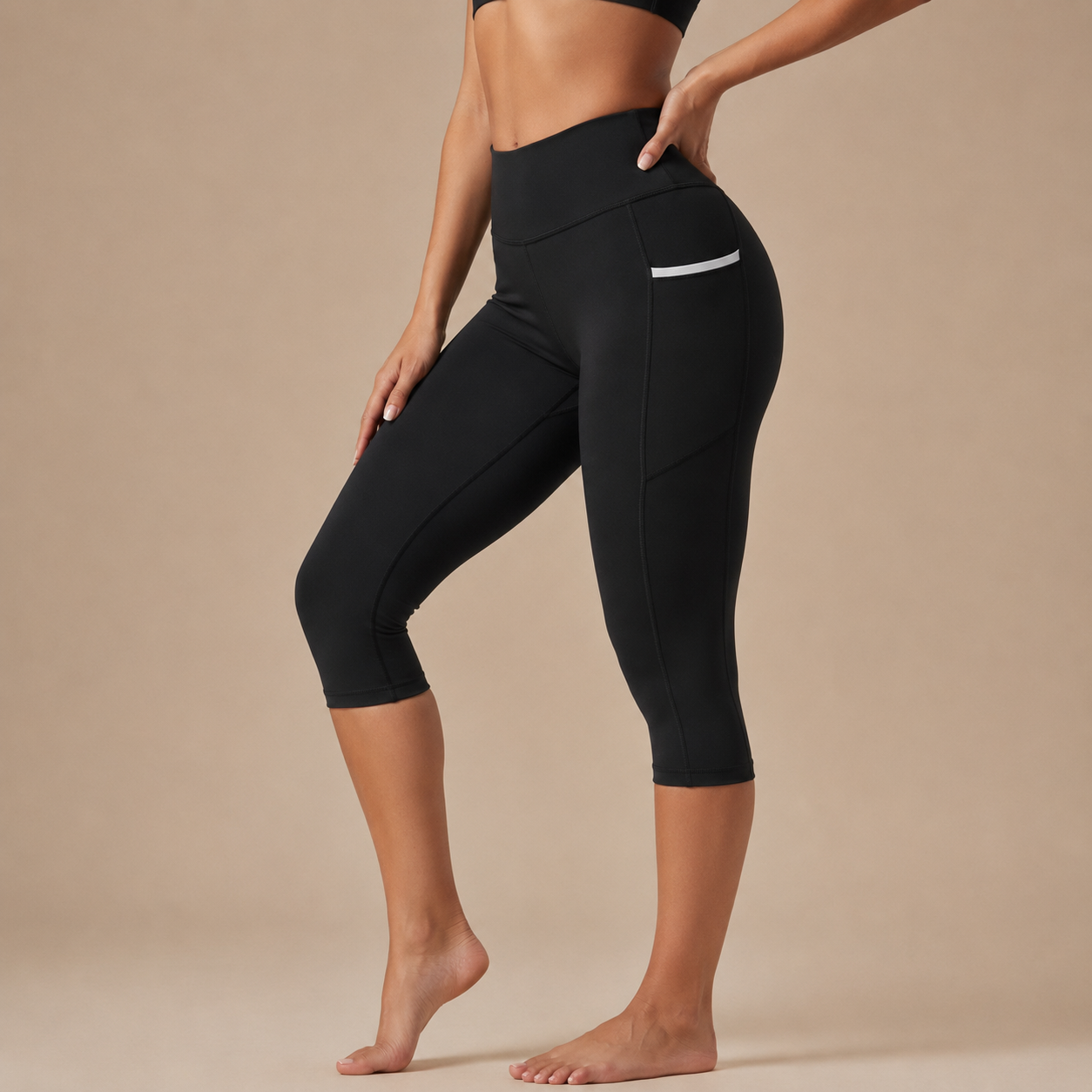 Women’s High-Waist Capri Pocket Pilates Leggings