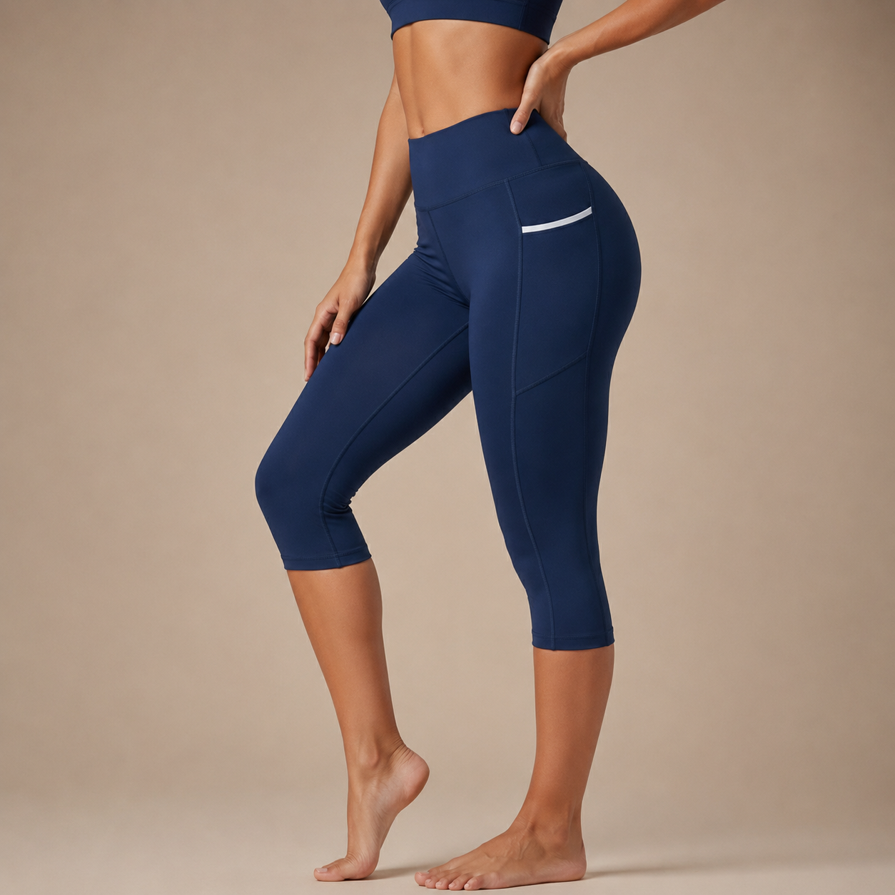 Women’s High-Waist Capri Pocket Pilates Leggings