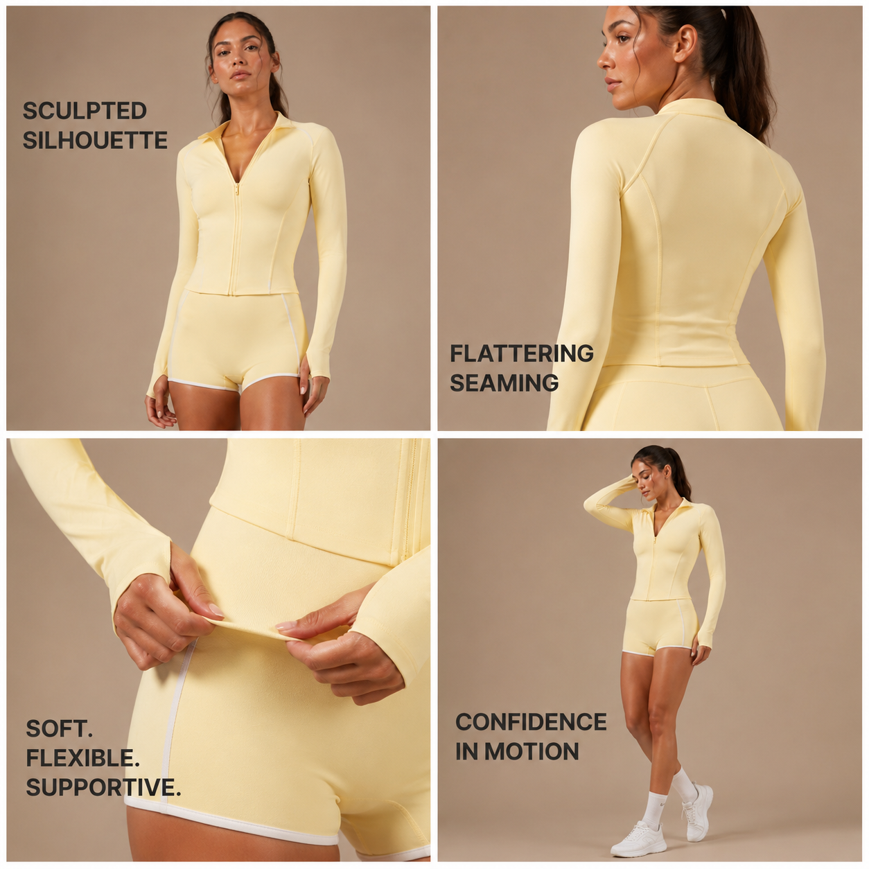 Women Zip-Front Sculpting Pilates Set