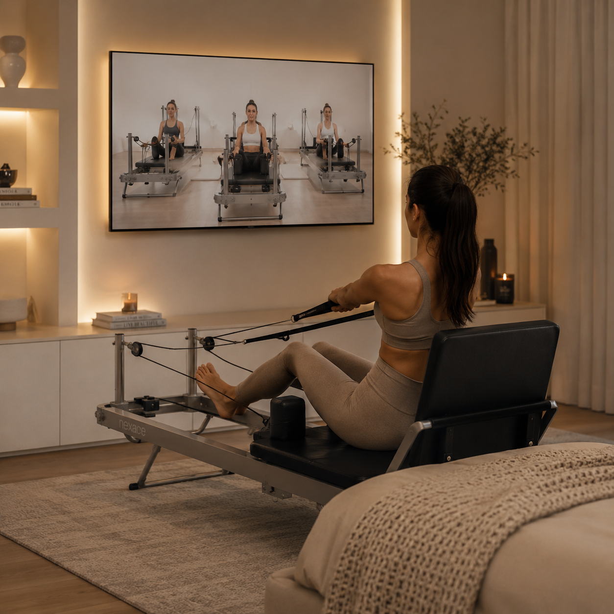 Foldable Pilates Reformer with Removable Backrest — 250 LBS