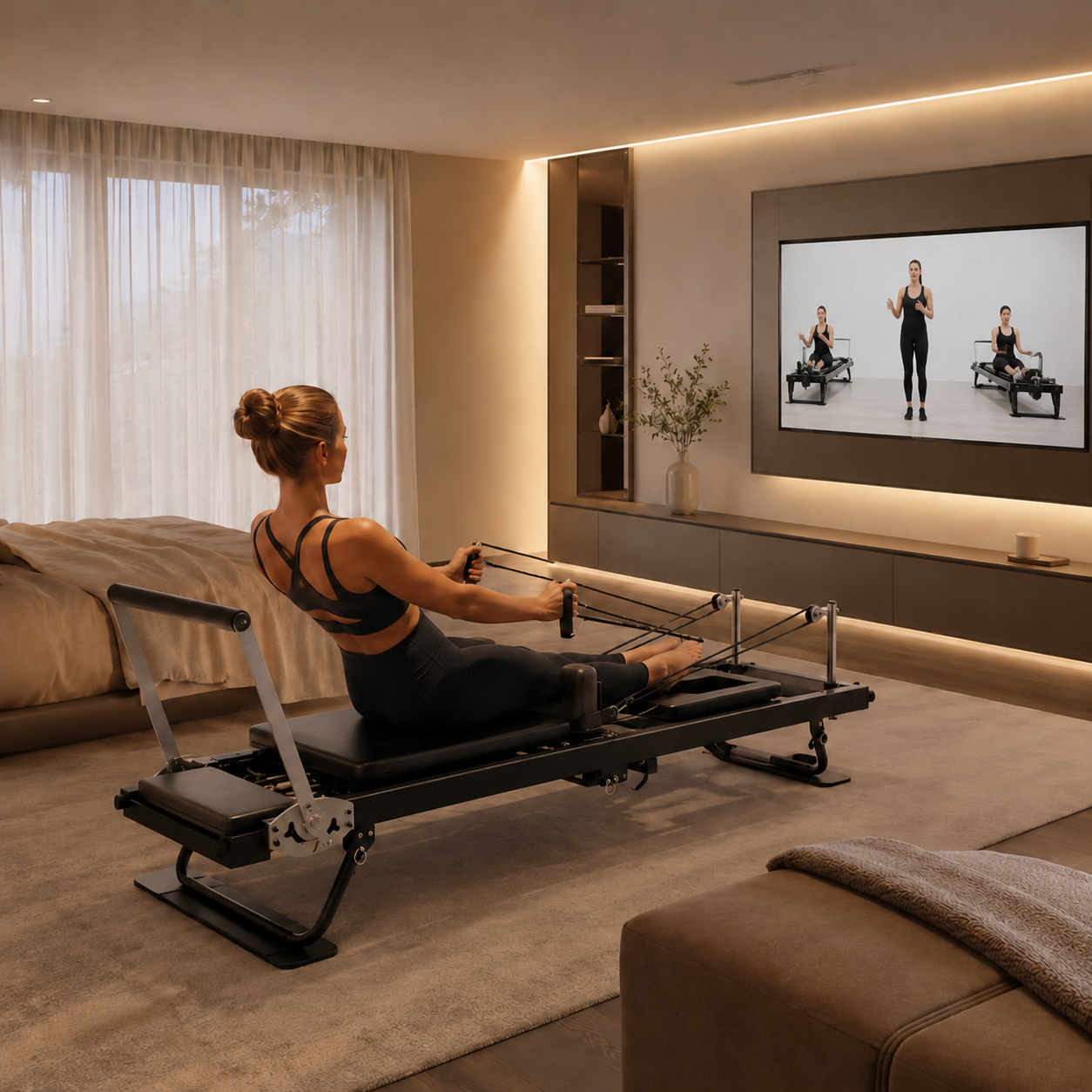 78" Foldable Pilates Reformer – Extra-Thick Padding – 300 LBS