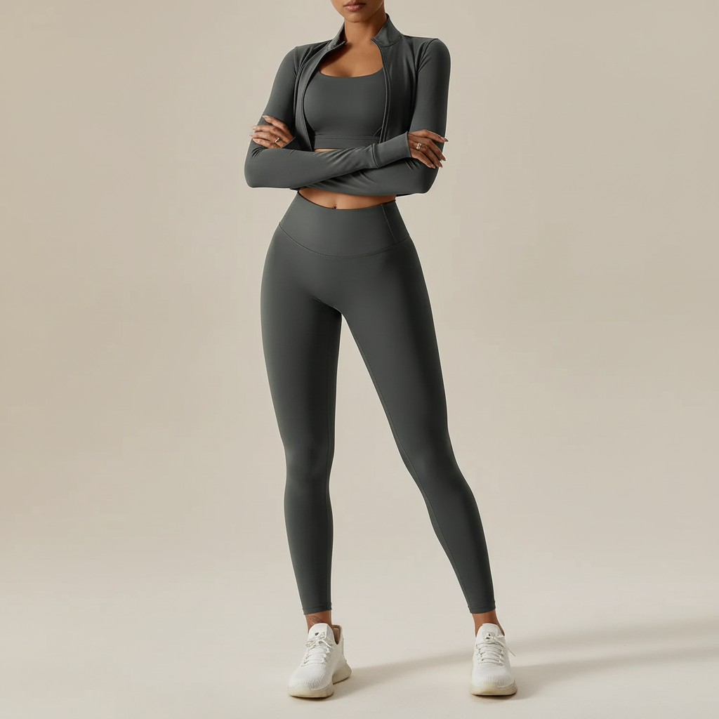 Women’s 3-Piece Zipper Pilates Set