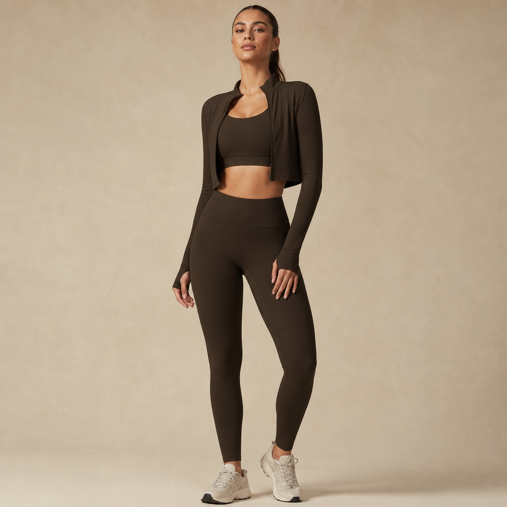 Women’s 3-Piece Zipper Pilates Set