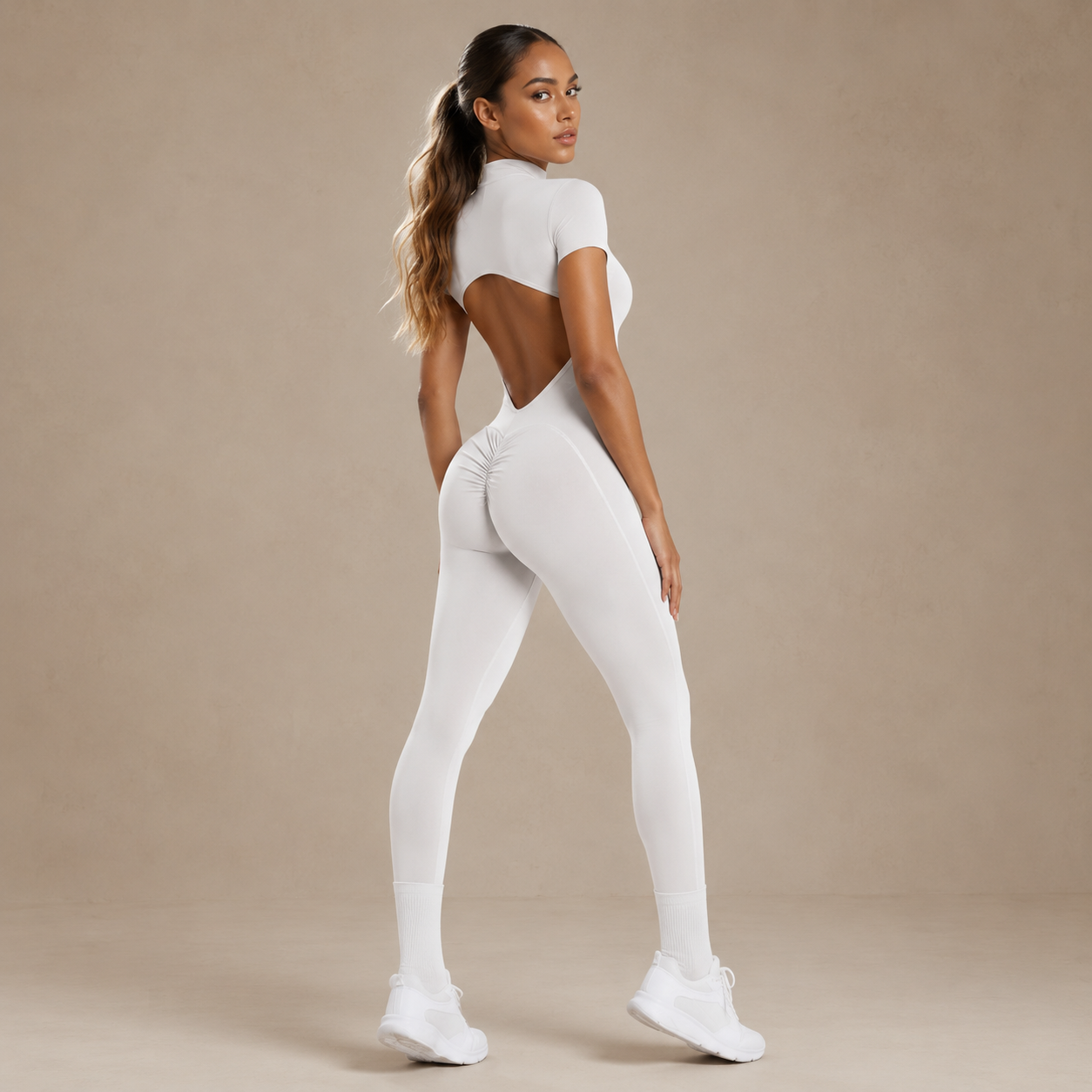 Women’s Seamless Zipper Pilates Jumpsuit