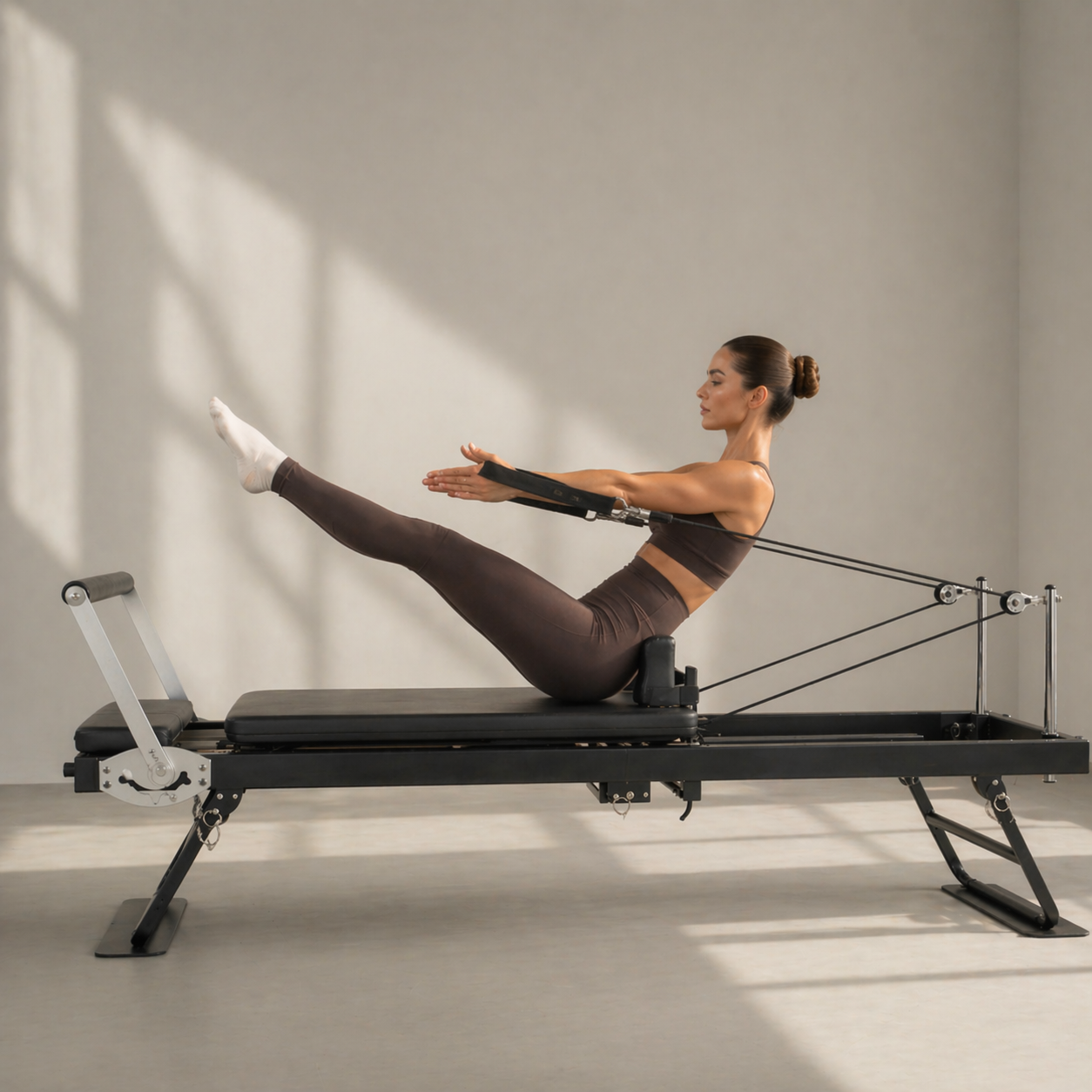 78" Foldable Pilates Reformer – Extra-Thick Padding – 300 LBS
