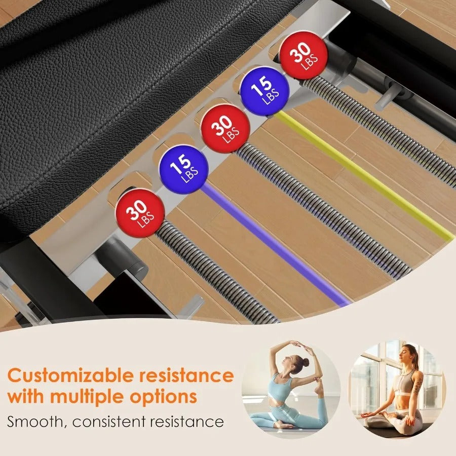 91.5" Foldable Pilates Reformer with Jumpboard