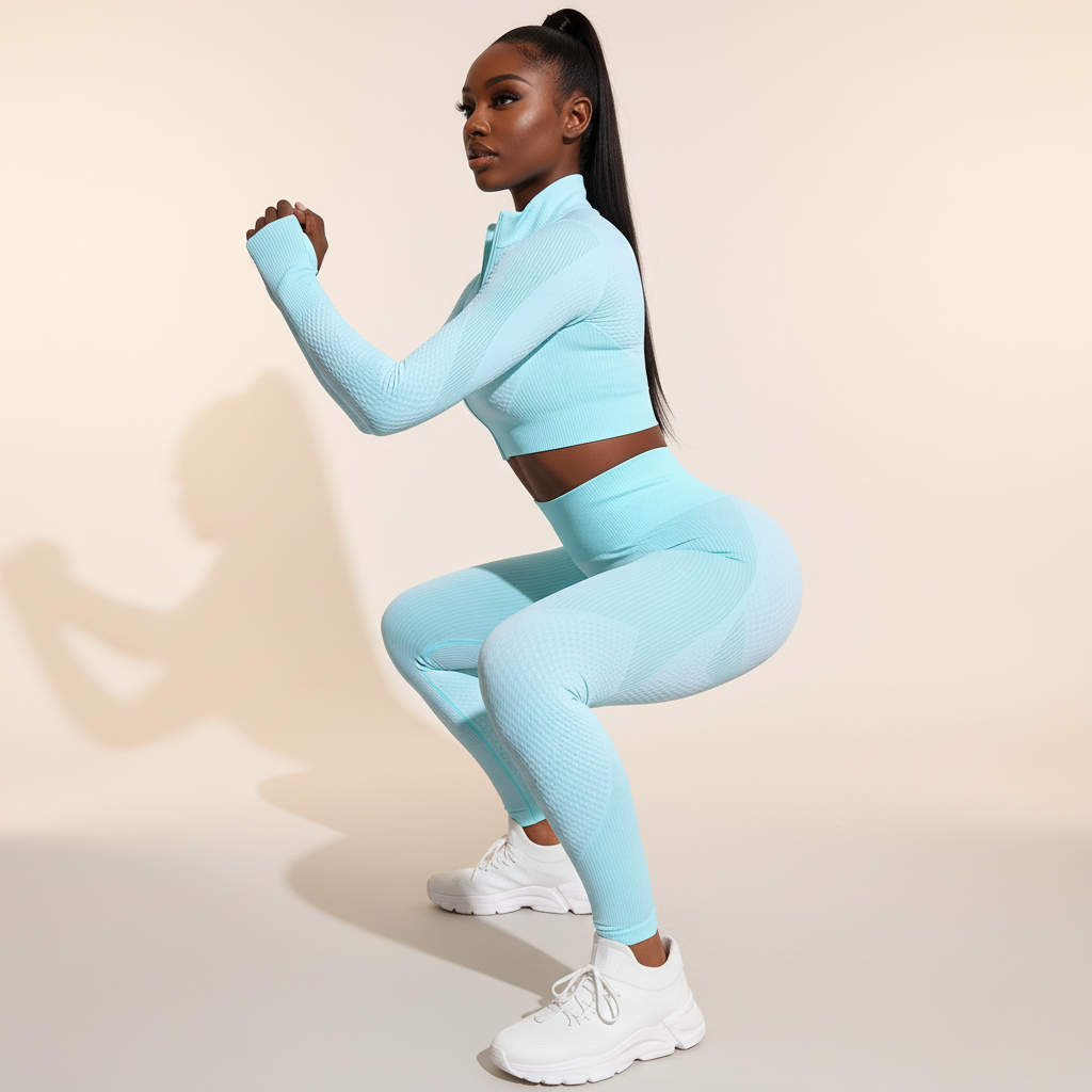 Women’s Seamless Long-Sleeve Pilates Set