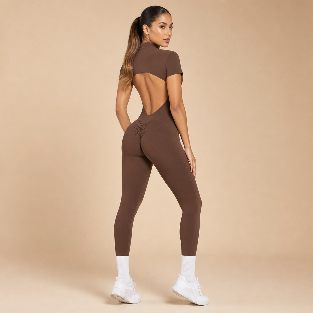 Women’s Seamless Zipper Pilates Jumpsuit